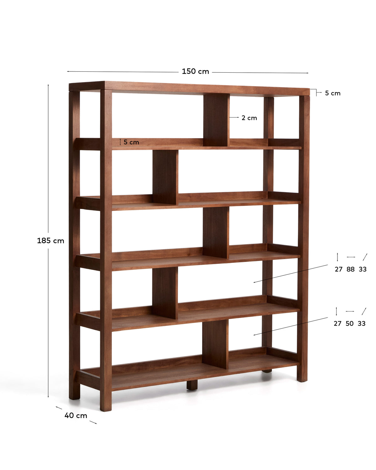 Japandi Regal Norani – Akazie, Braun, 150 × 185 cm – weitere Ansicht