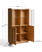 Japandi Vitrine Onix – Eichenfurnier, Natur, 100 × 170 cm – weitere Ansicht