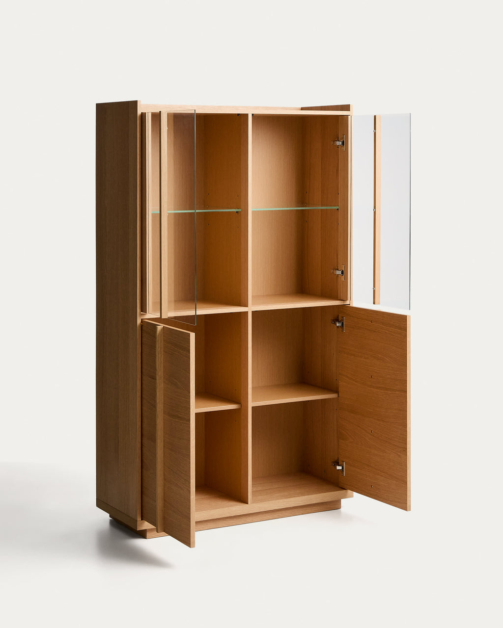 Japandi Vitrine Onix – Eichenfurnier, Natur, 100 × 170 cm – weitere Ansicht