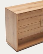 Japandi Sideboard Alguema – Eichenfurnier, Natur, 200 × 74 cm – weitere Ansicht