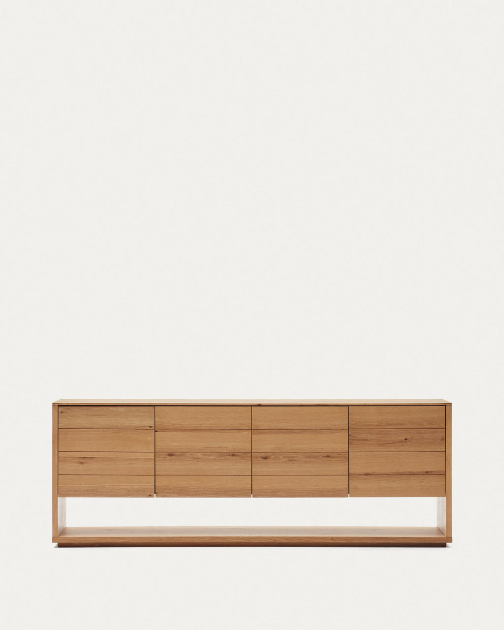 Japandi Sideboard Alguema – Eichenfurnier, Natur, 200 × 74 cm – Produktansicht