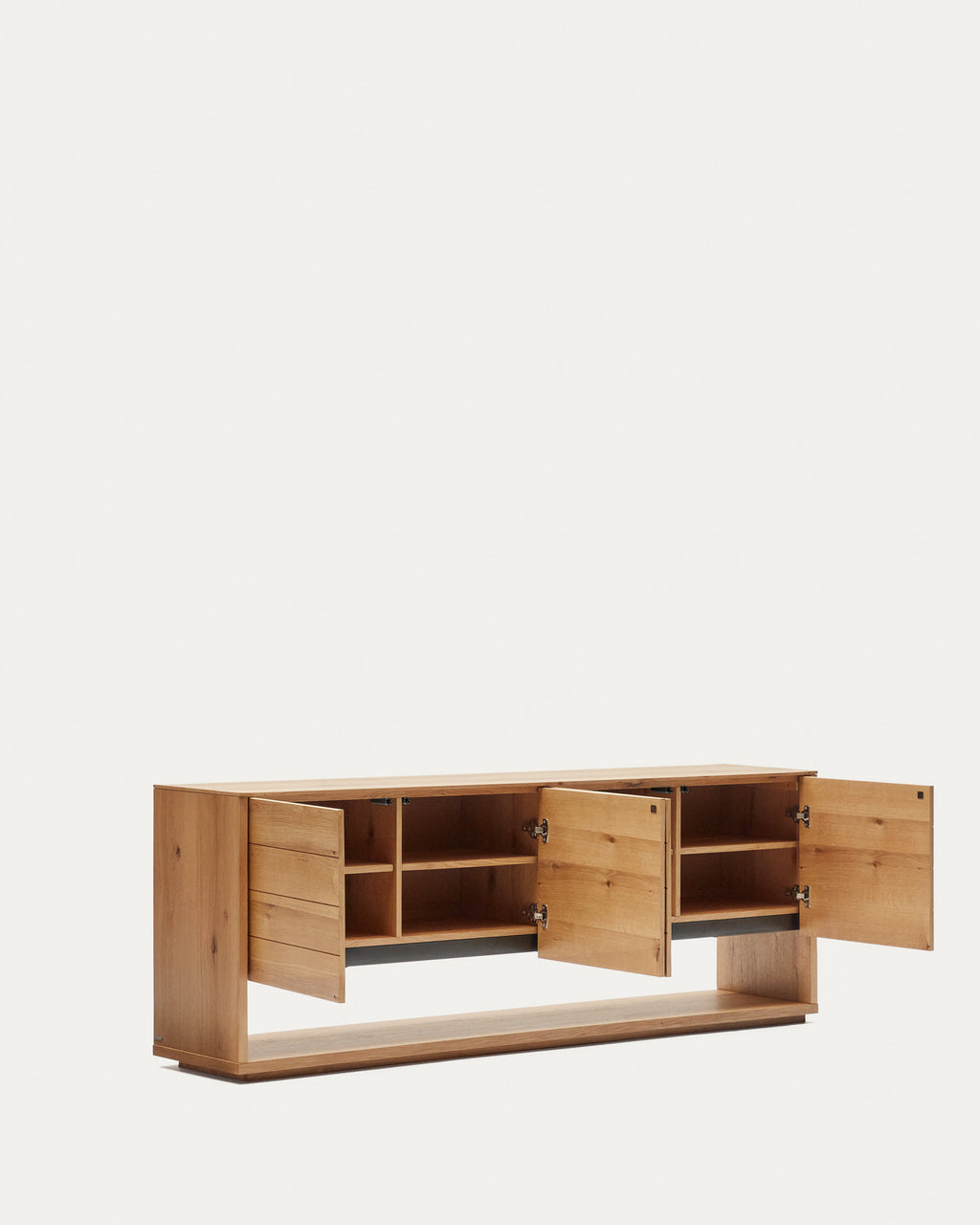 Japandi Sideboard Alguema – Eichenfurnier, Natur, 200 × 74 cm – weitere Ansicht