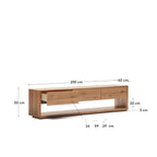 Japandi TV-Möbel Alguema – Eichenfurnier, Natur, 200 × 51 cm – weitere Ansicht
