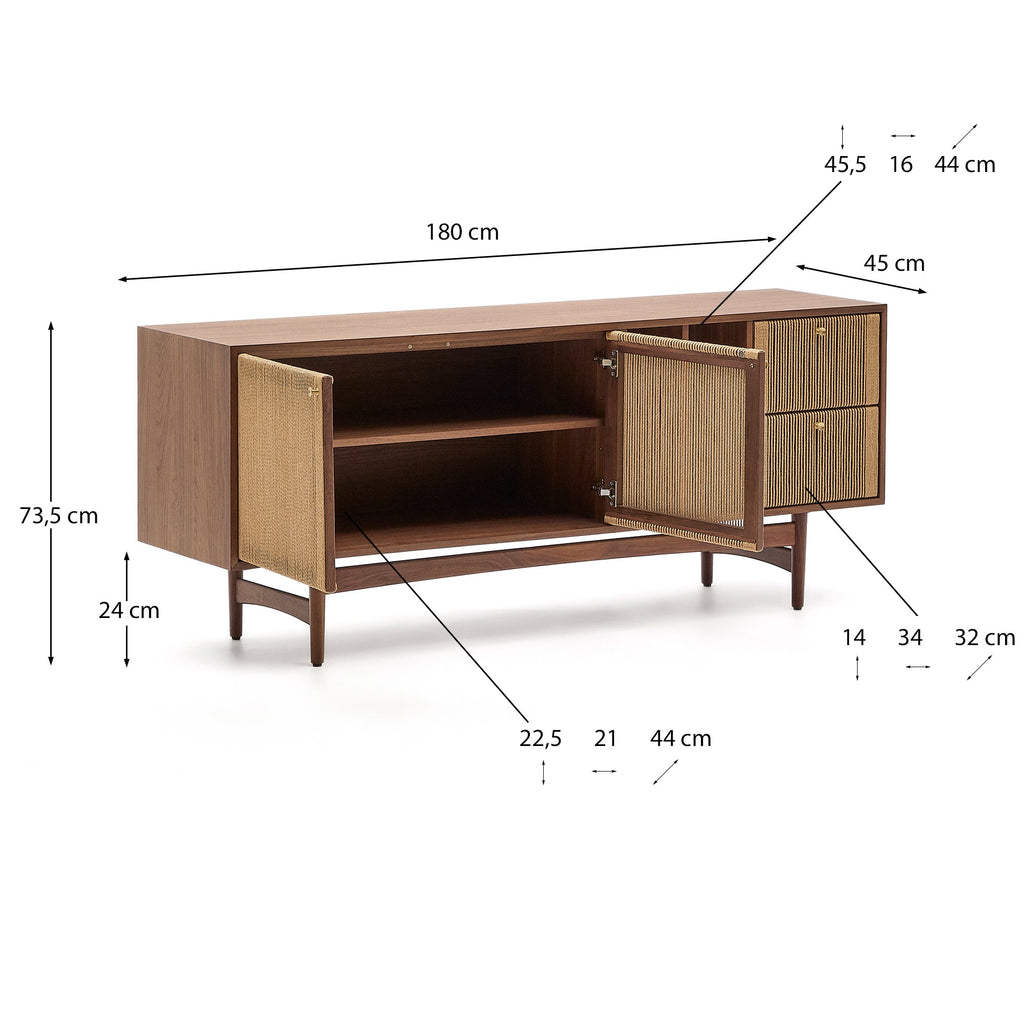 Japandi Sideboard Elan – Massivholz, Natur, 180 × 73cm – weitere Ansicht