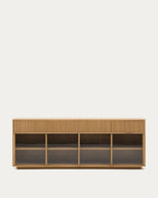 Japandi Sideboard Helvine – Eichenfurnier, Natur, 200 × 80 cm – Produktansicht