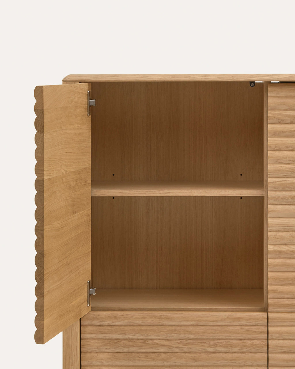 Japandi Highboard Lenon – Eichenfurnier, Natur, 104,5 × 144 cm – weitere Ansicht