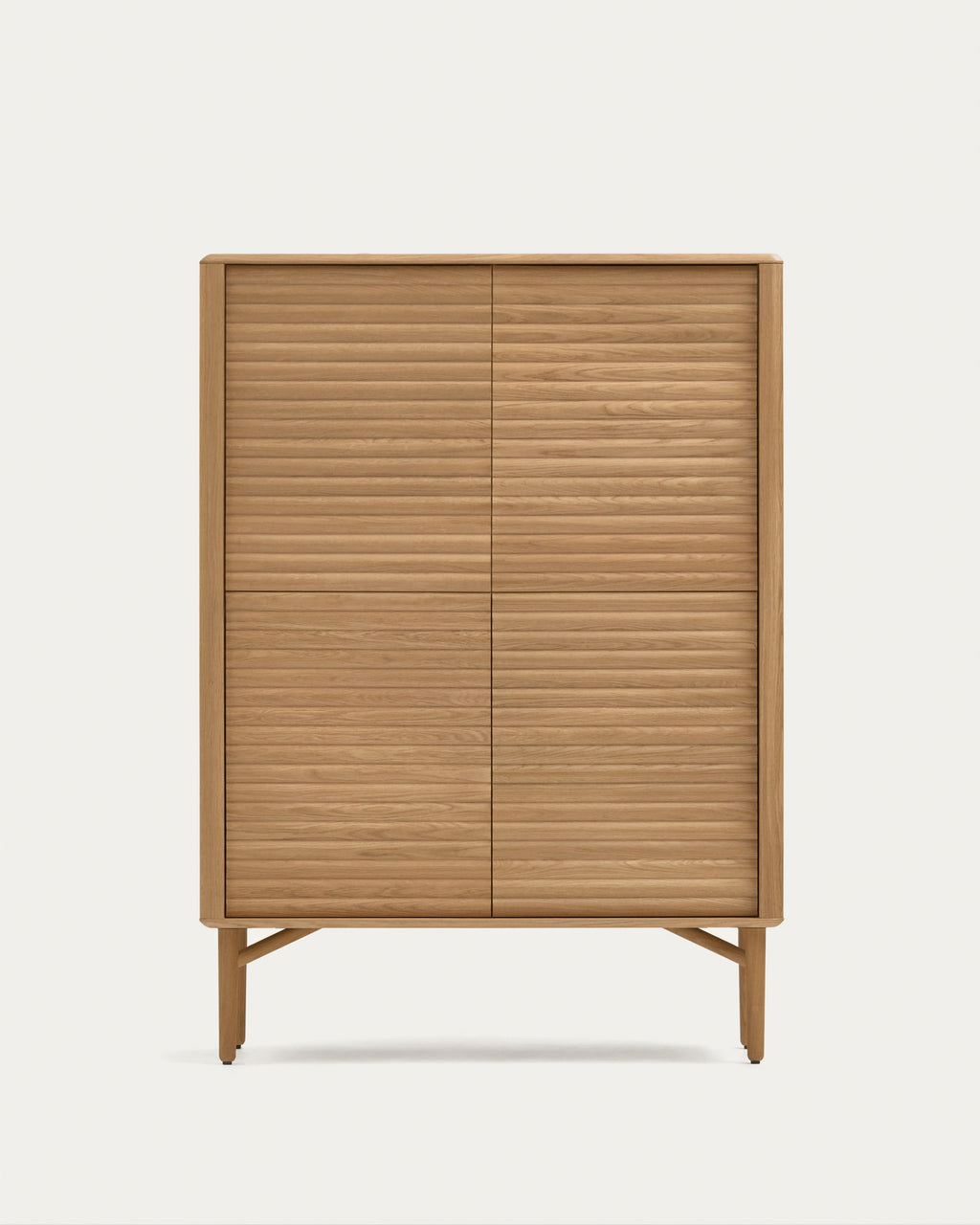 Japandi Highboard Lenon – Eichenfurnier, Natur, 104,5 × 144 cm – Produktansicht