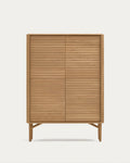 Japandi Highboard Lenon – Eichenfurnier, Natur, 104,5 × 144 cm – Produktansicht