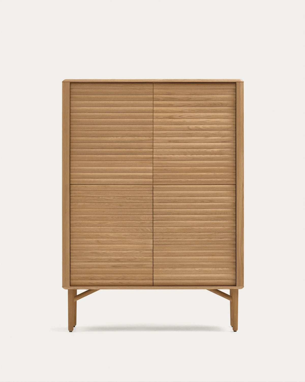 Japandi Highboard Lenon – Eichenfurnier, Natur, 104,5 × 144 cm – Produktansicht