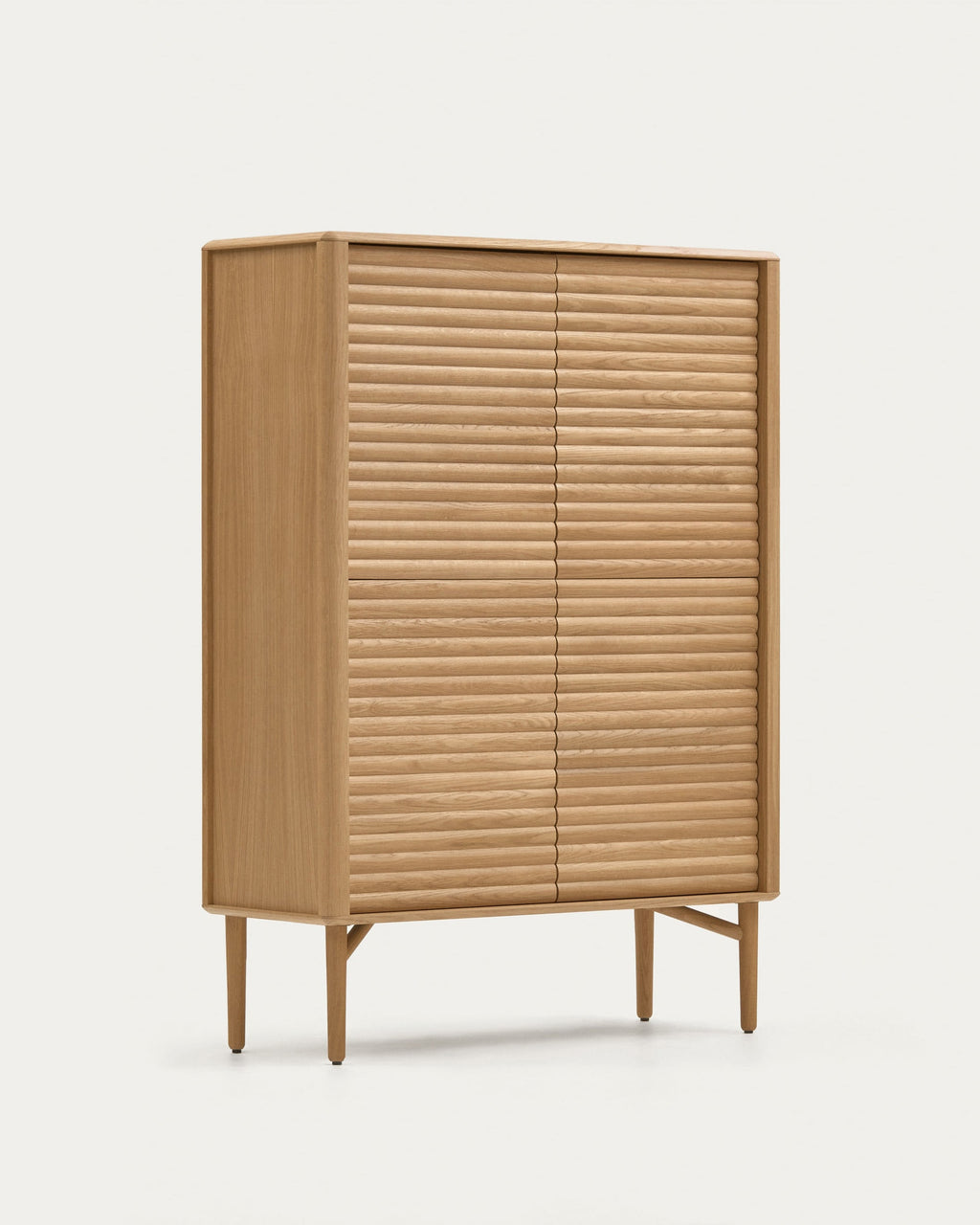 Japandi Highboard Lenon – Eichenfurnier, Natur, 104,5 × 144 cm – weitere Ansicht