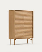 Japandi Highboard Lenon – Eichenfurnier, Natur, 104,5 × 144 cm – weitere Ansicht