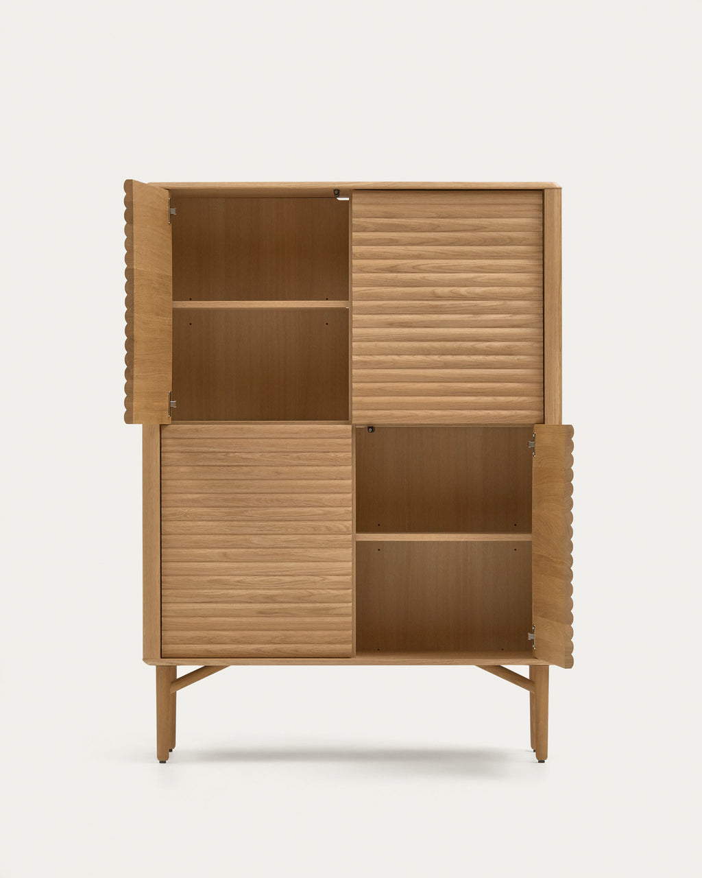 Japandi Highboard Lenon – Eichenfurnier, Natur, 104,5 × 144 cm – weitere Ansicht