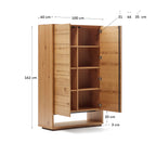 Japandi Highboard Alguema – Eichenfurnier, Natur, 100 × 163,5 cm – weitere Ansicht