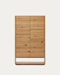 Japandi Highboard Alguema – Eichenfurnier, Natur, 100 × 163,5 cm – Produktansicht