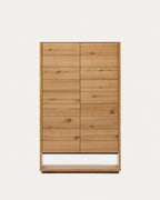 Japandi Highboard Alguema – Eichenfurnier, Natur, 100 × 163,5 cm – Produktansicht