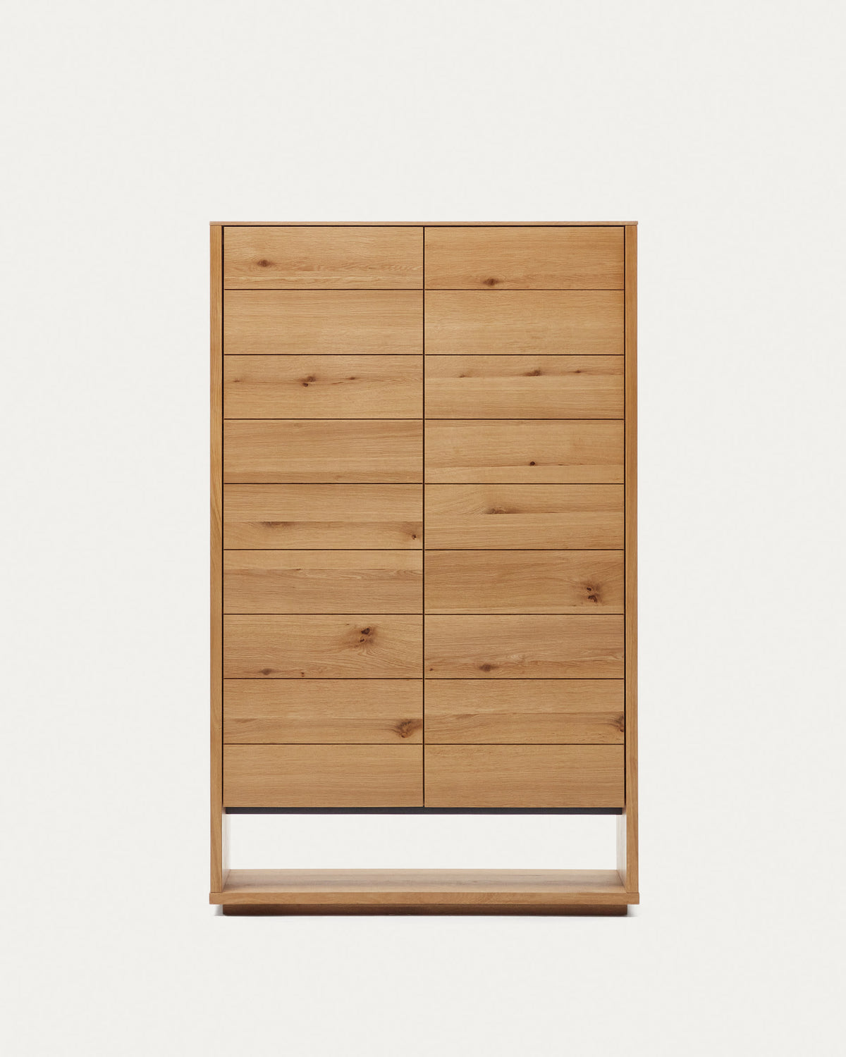 Japandi Highboard Alguema – Eichenfurnier, Natur, 100 × 163,5 cm – Produktansicht
