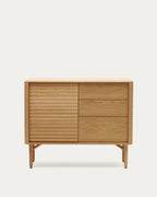 Japandi Sideboard Lenon – Eichenfurnier, Natur, 105 × 85 cm – Produktansicht