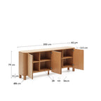 Japandi Sideboard Salaya – Eschenfurnier, Natur, 200 × 79 cm – weitere Ansicht