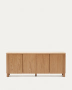 Japandi Sideboard Salaya – Eschenfurnier, Natur, 200 × 79 cm – Produktansicht