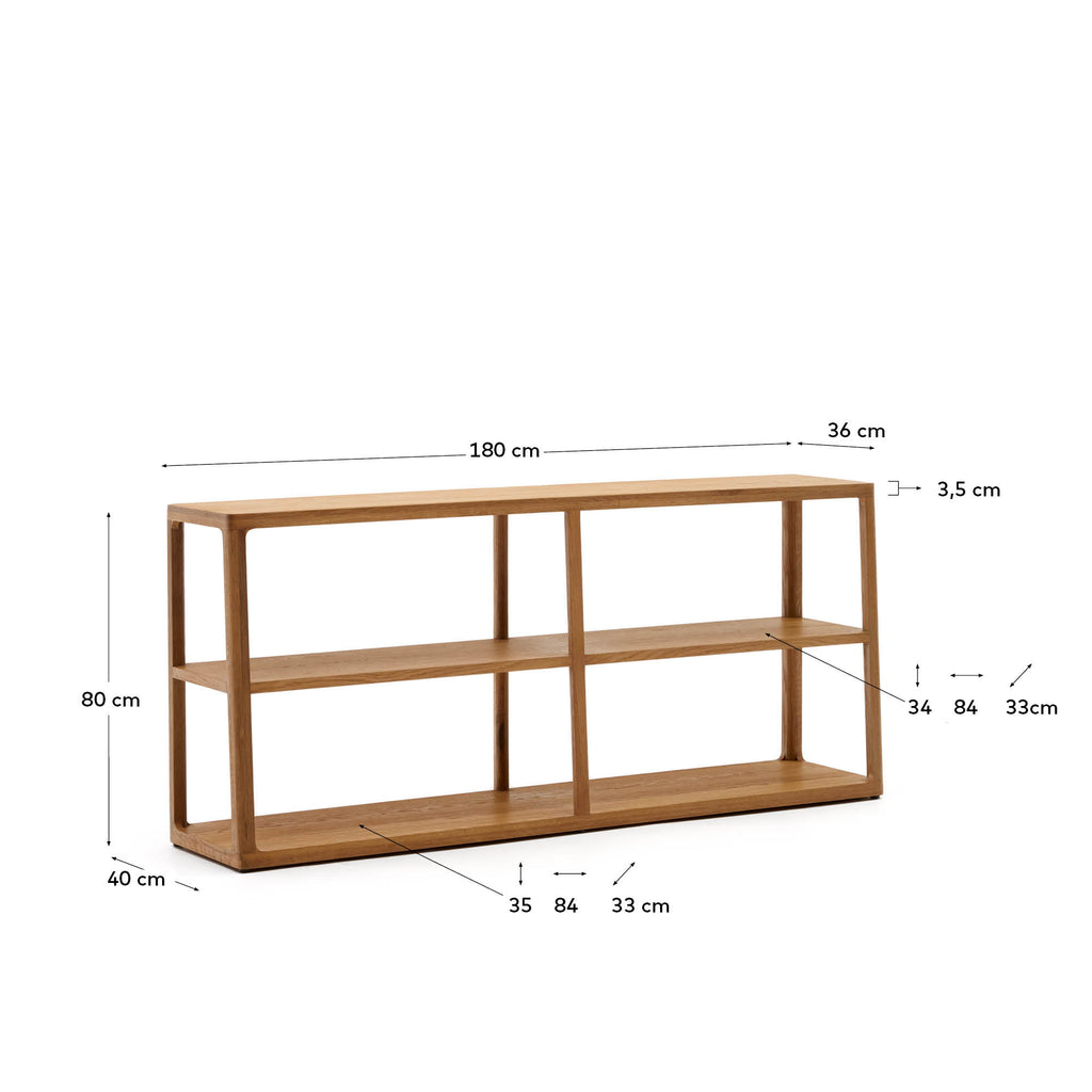 Japandi Regal Maymai – Eiche, Braun, 180 × 81 cm – weitere Ansicht