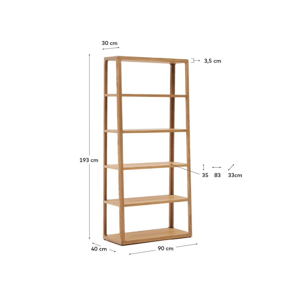 Japandi Regal Maymai – Eiche, Braun, 90 × 193 cm – weitere Ansicht