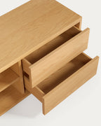 Japandi TV-Möbel Abilen – Eichenfurnier, Braun, 200 × 44 cm – weitere Ansicht