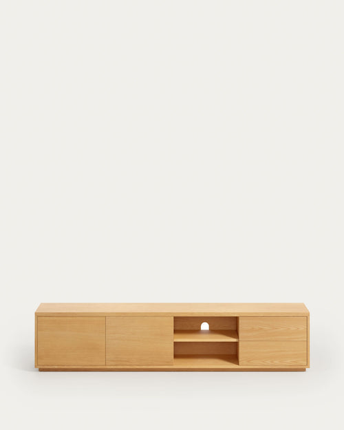 Japandi TV-Möbel Abilen – Eichenfurnier, Braun, 200 × 44 cm – Produktansicht