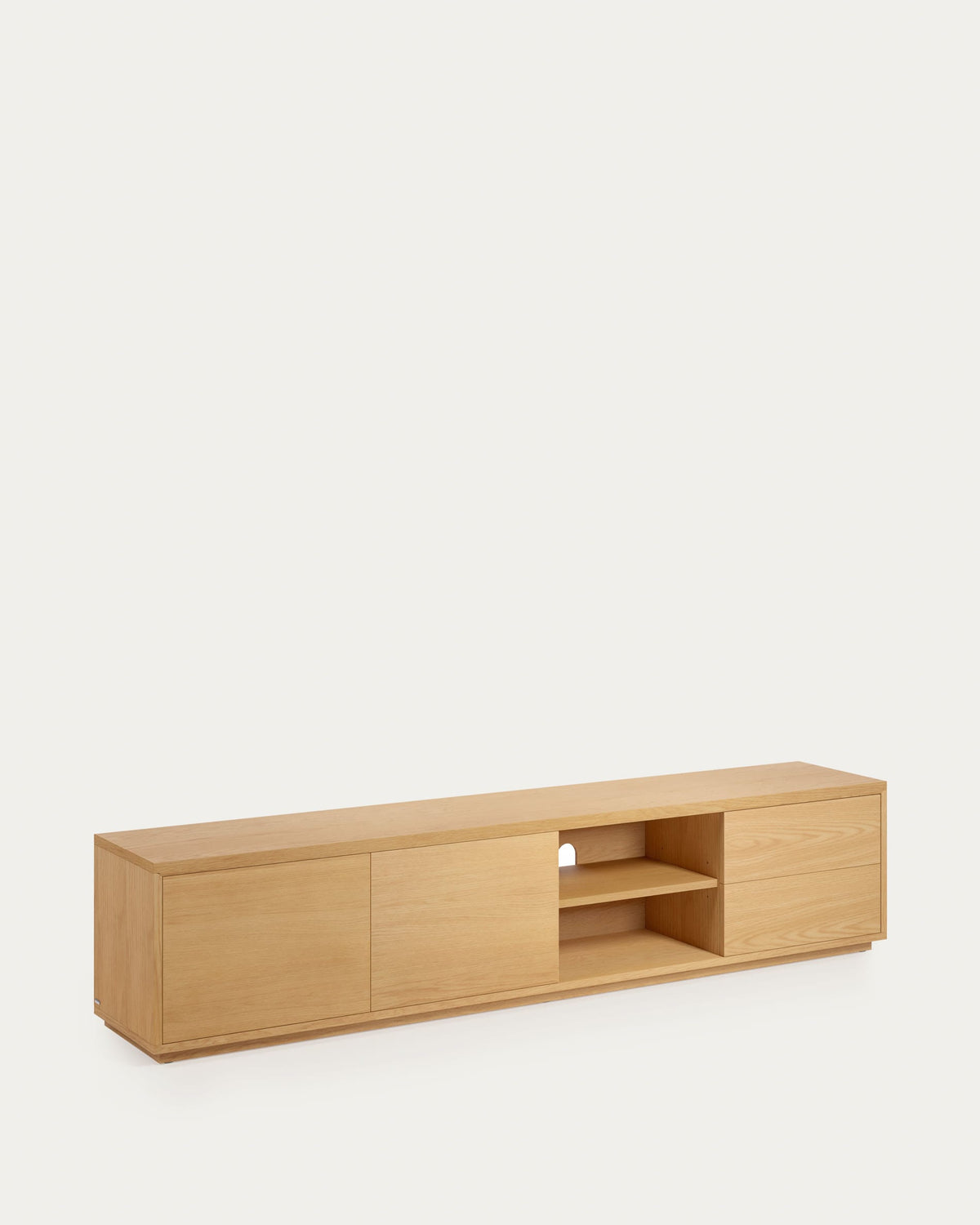 Japandi TV-Möbel Abilen – Eichenfurnier, Braun, 200 × 44 cm – weitere Ansicht