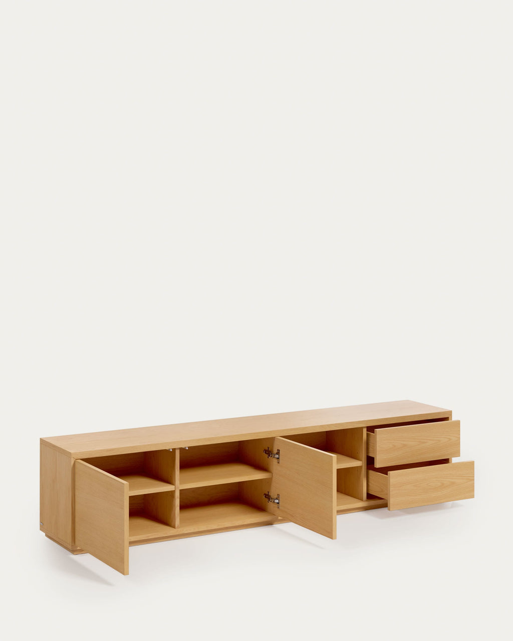 Japandi TV-Möbel Abilen – Eichenfurnier, Braun, 200 × 44 cm – weitere Ansicht