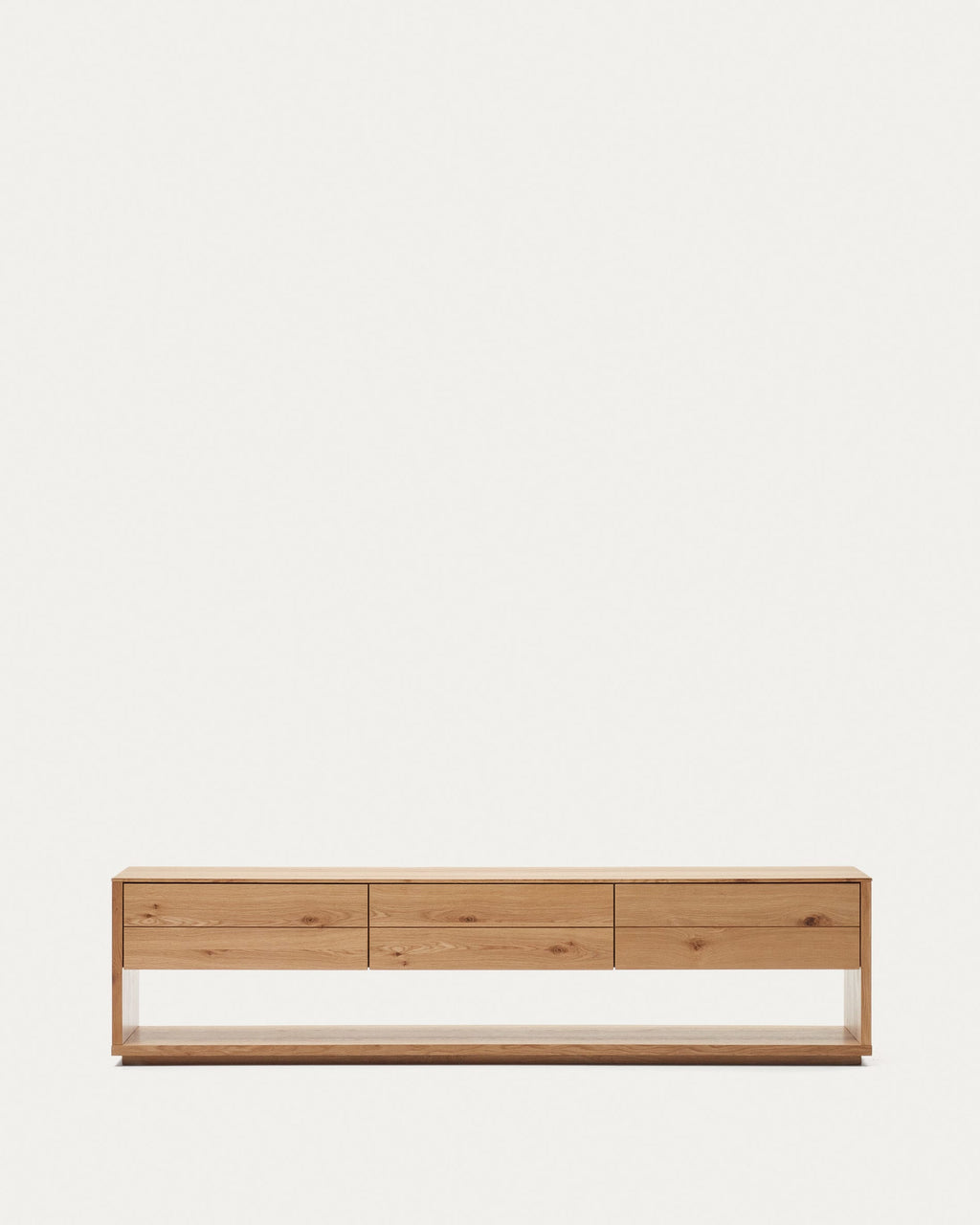 Japandi TV-Möbel Alguema – Eichenfurnier, Natur, 200 × 51 cm – Produktansicht