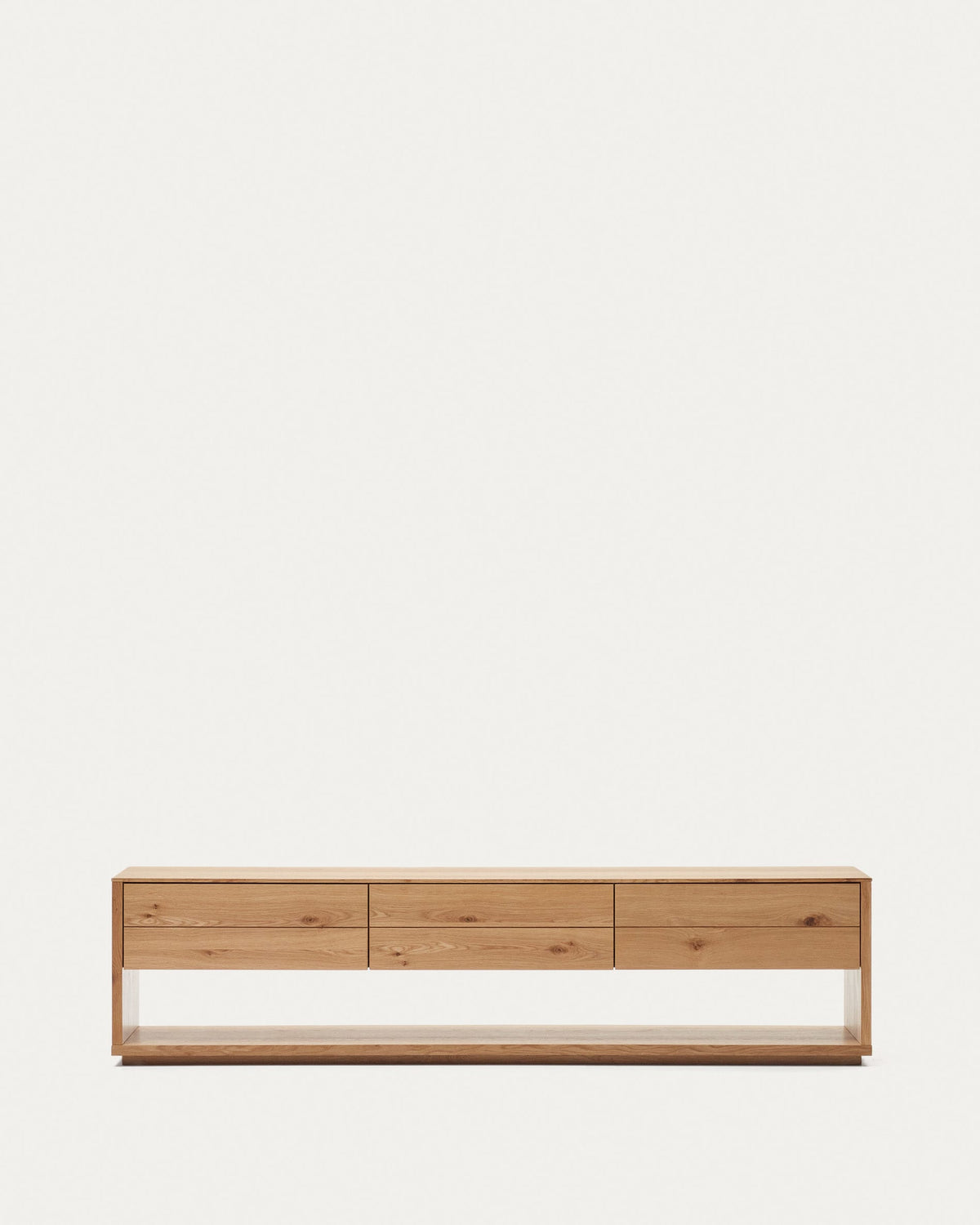 Japandi TV-Möbel Alguema – Eichenfurnier, Natur, 200 × 51 cm – Produktansicht