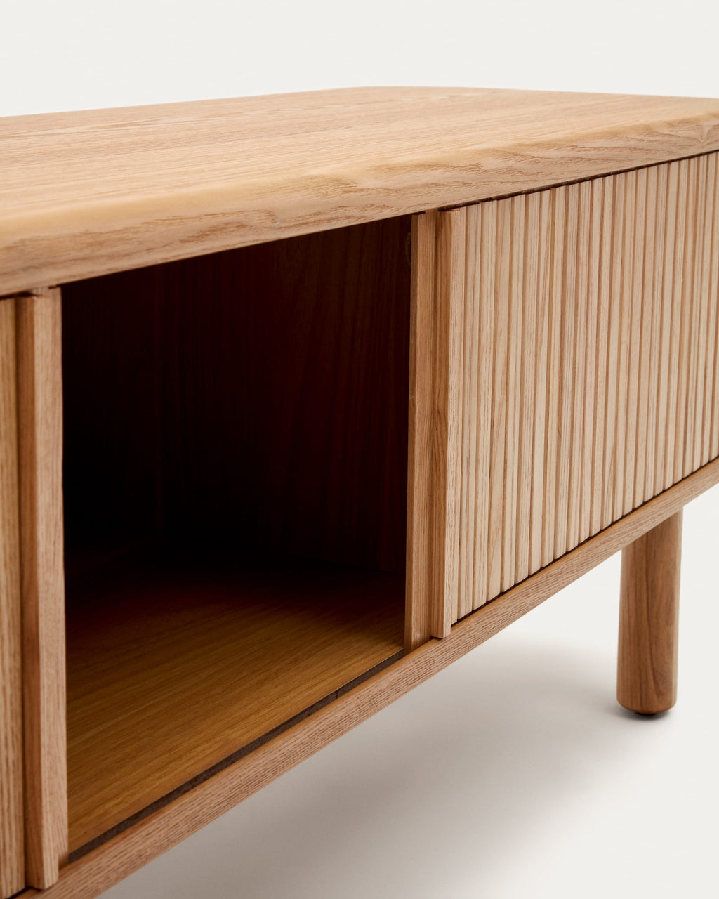 Japandi TV-Möbel Mailen – Eschenfurnier, Natur, 200 × 50 cm – weitere Ansicht