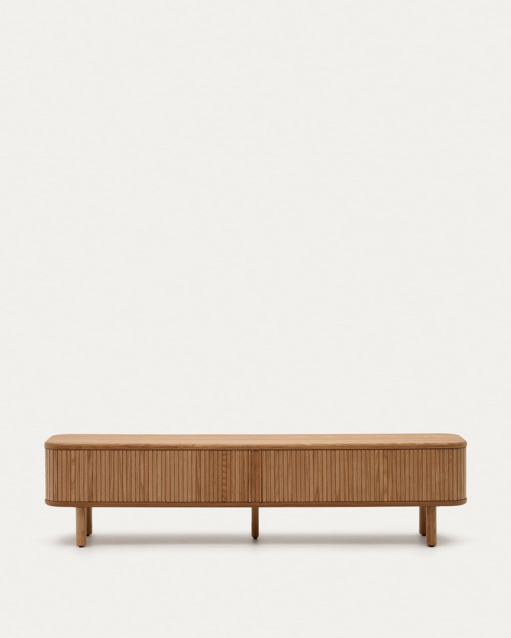 Japandi TV-Möbel Mailen – Eschenfurnier, Natur, 200 × 50 cm – Produktansicht