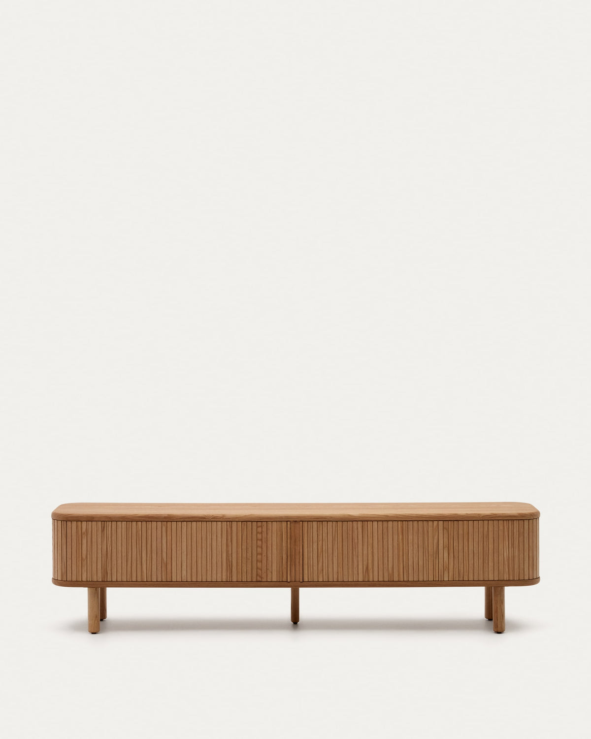 Japandi TV-Möbel Mailen – Eschenfurnier, Natur, 200 × 50 cm – Produktansicht