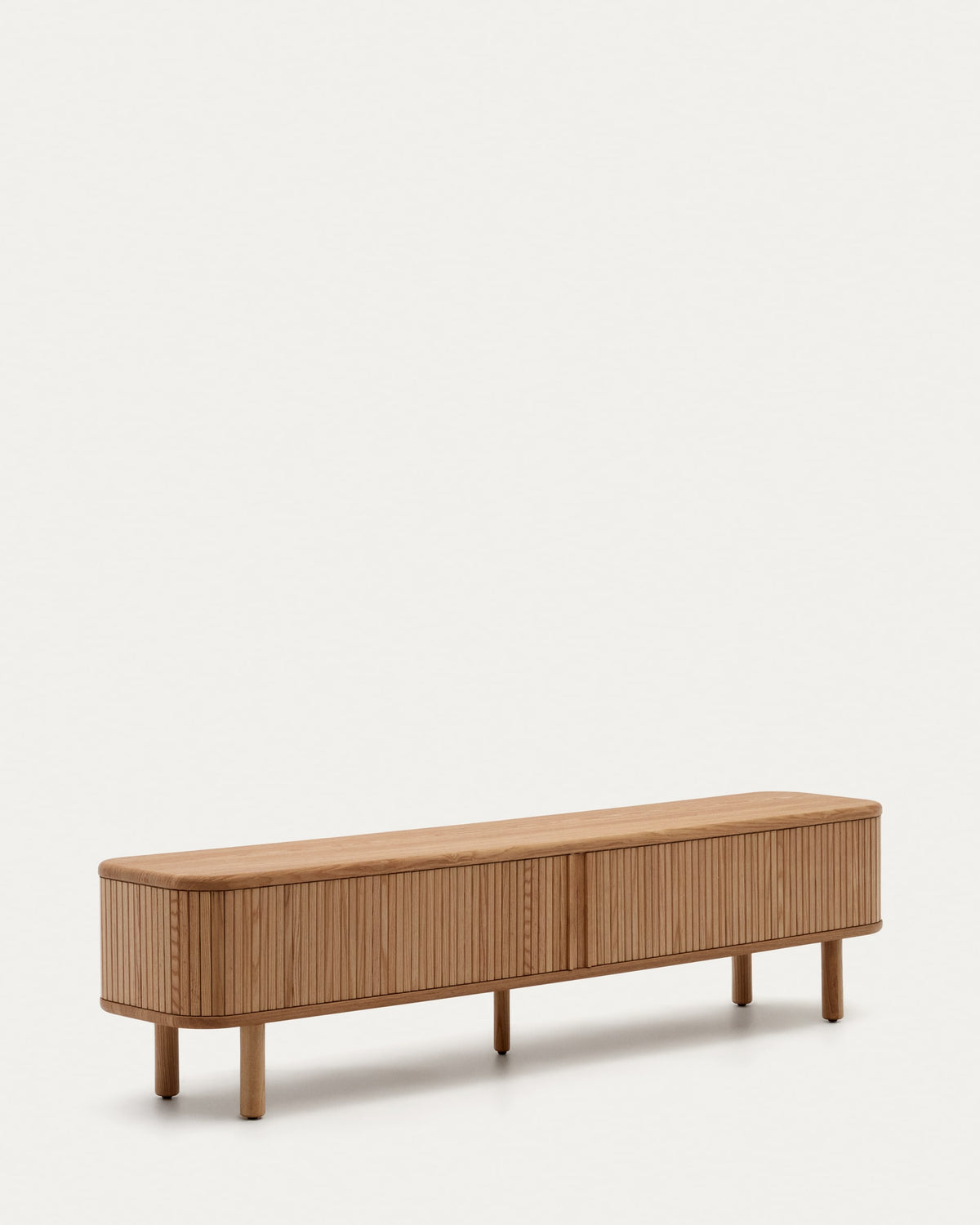 Japandi TV-Möbel Mailen – Eschenfurnier, Natur, 200 × 50 cm – weitere Ansicht