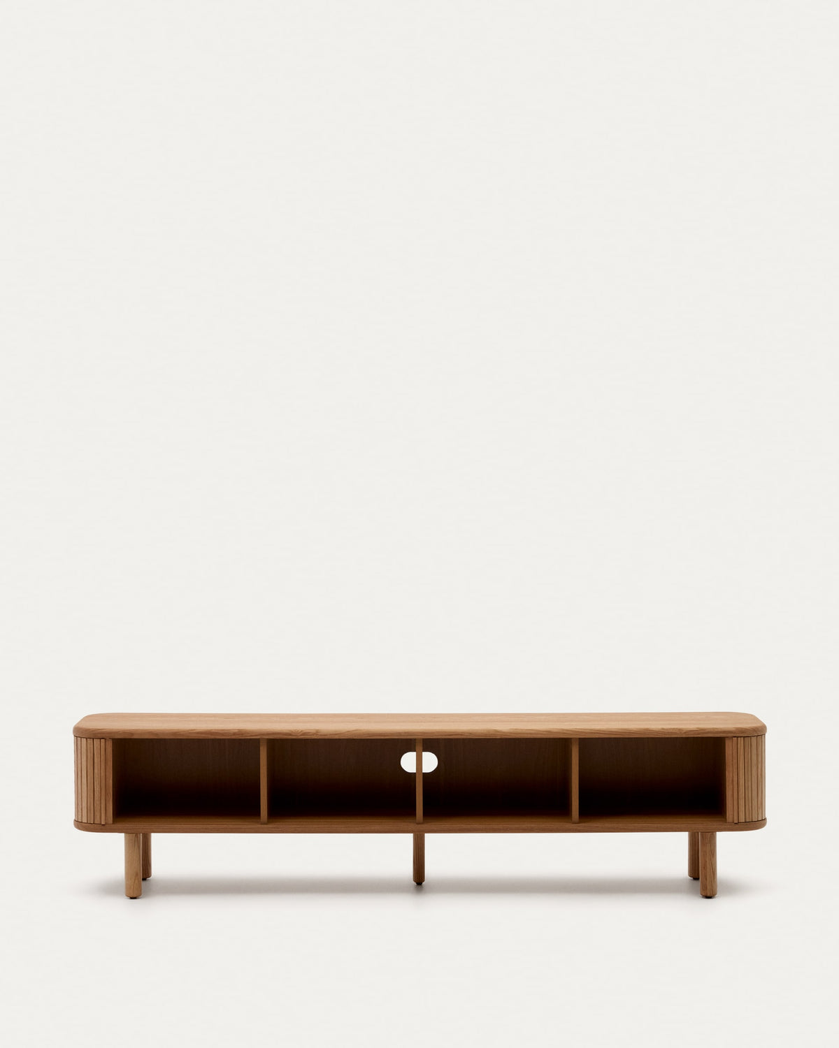 Japandi TV-Möbel Mailen – Eschenfurnier, Natur, 200 × 50 cm – weitere Ansicht