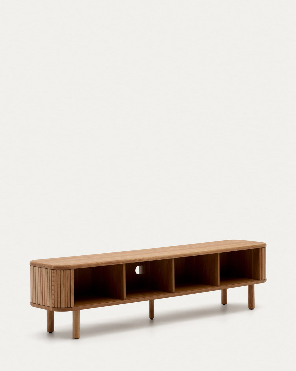 Japandi TV-Möbel Mailen – Eschenfurnier, Natur, 200 × 50 cm – weitere Ansicht