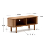 Japandi TV-Möbel Mailen – Eschenfurnier, Natur, 120 × 50 cm – weitere Ansicht