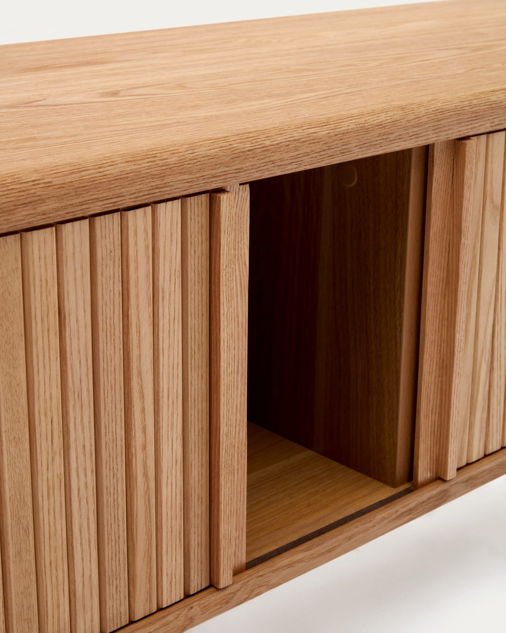 Japandi TV-Möbel Mailen – Eschenfurnier, Natur, 120 × 50 cm – weitere Ansicht