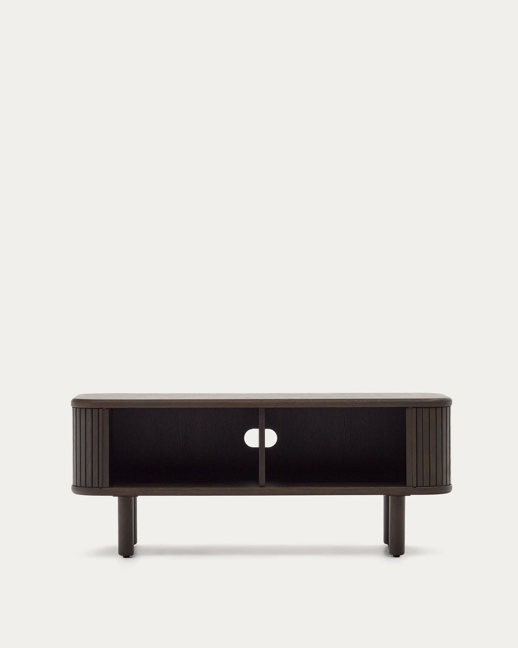 Japandi TV-Möbel Mailen – Eschenfurnier, Schwarz, 120 × 50 cm – weitere Ansicht