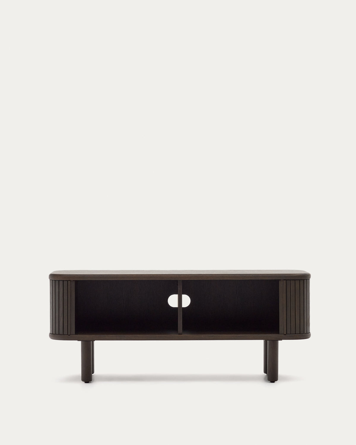 Japandi TV-Möbel Mailen – Eschenfurnier, Schwarz, 120 × 50 cm – weitere Ansicht