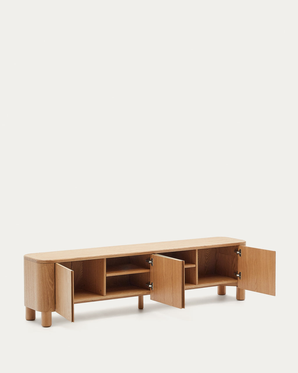 Japandi TV-Möbel Salaya – Eschenfurnier, Natur, 200 × 52 cm – weitere Ansicht
