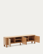 Japandi TV-Möbel Salaya – Eschenfurnier, Natur, 200 × 52 cm – weitere Ansicht