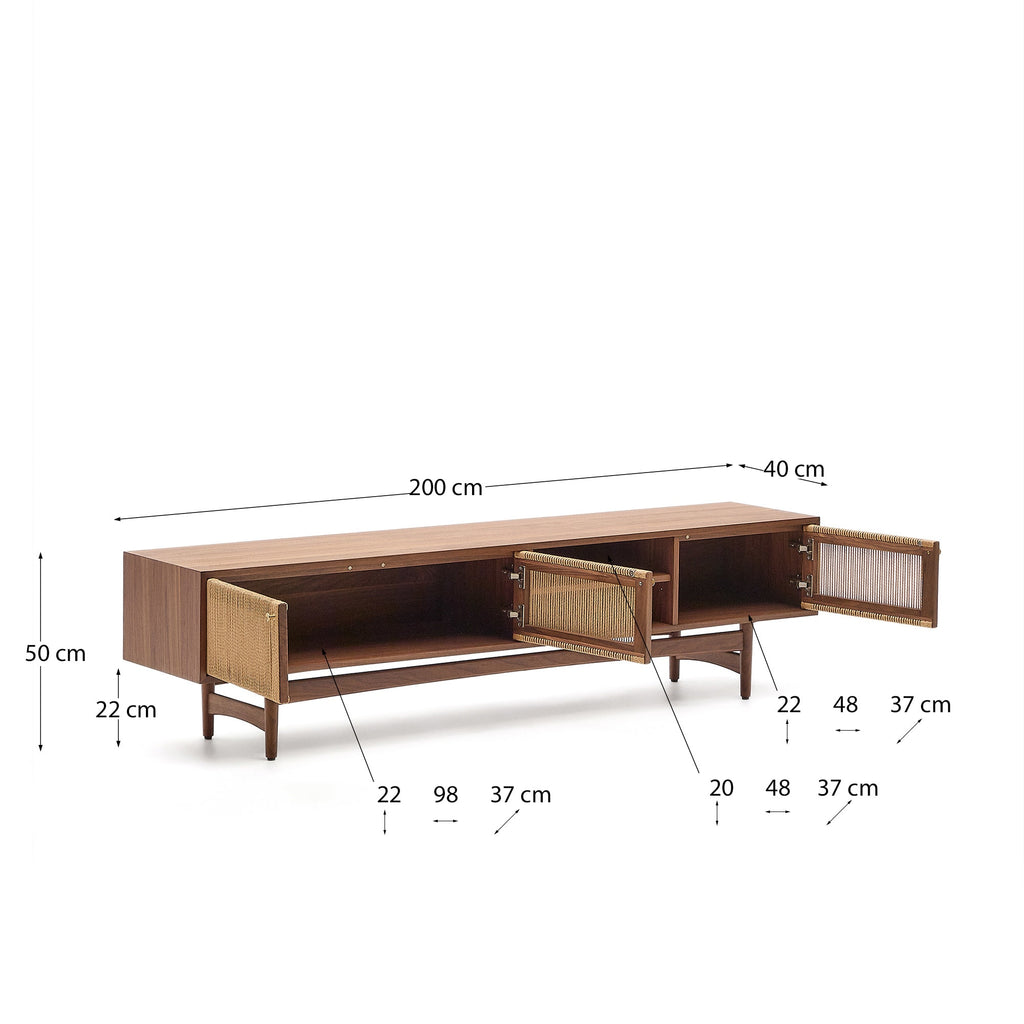 Japandi TV-Möbel Elan – Massivholz, Natur, 200 × 50 cm – weitere Ansicht