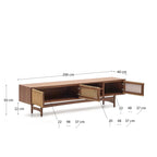Japandi TV-Möbel Elan – Massivholz, Natur, 200 × 50 cm – weitere Ansicht