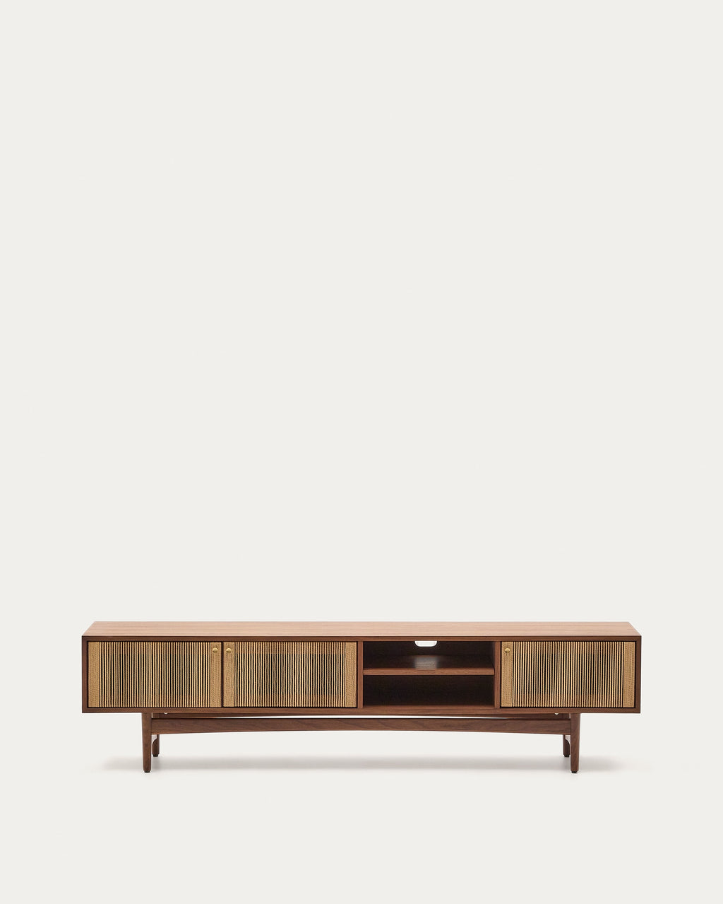 Japandi TV-Möbel Elan – Massivholz, Natur, 200 × 50 cm – Produktansicht