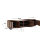 Japandi TV-Möbel Onix – Walnussfurnier, Dunkelbraun, 200 × 45 cm – weitere Ansicht