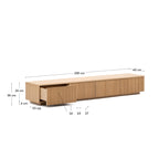 Japandi TV-Möbel Helvine – Holzwerkstoff, Natur, 200 × 30 cm – weitere Ansicht