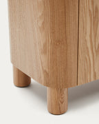 Japandi Highboard Salaya – Eschenfurnier, Natur, 100 × 134 cm – weitere Ansicht