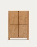 Japandi Highboard Salaya – Eschenfurnier, Natur, 100 × 134 cm – Produktansicht